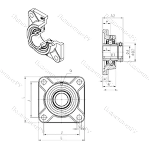 Подшипниковый узел шариковый радиальный EXF 314