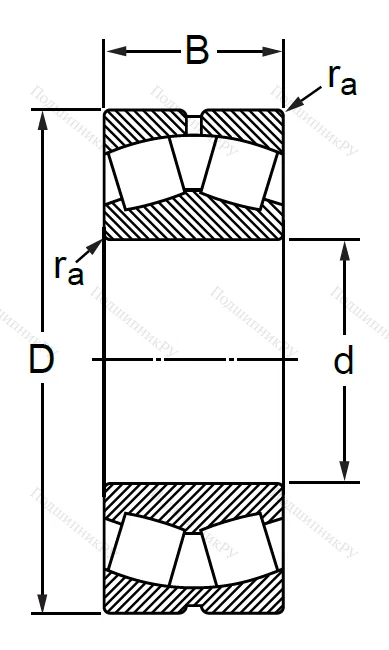 Сферический роликовый подшипник с конической посадкой на вал 113636 АМН (22336 KMBW 33)