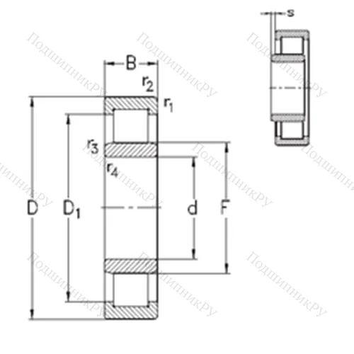 Подшипник роликовый радиальный NU 2320-E-MPA