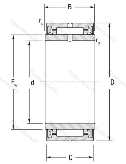 Игольчатый подшипник NA 4908 A 2RS