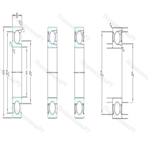 Подшипник шариковый радиальный 308-Z