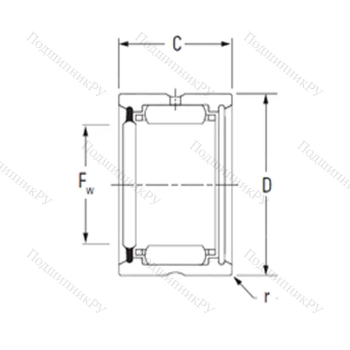 Подшипник игольчатый радиальный HJ-182620RS