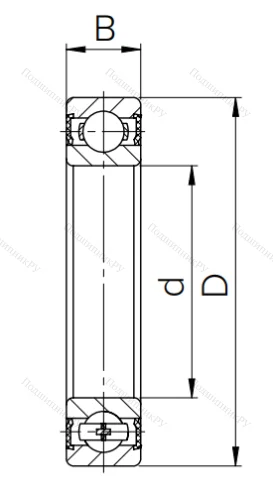 Шариковый однорядный подшипник 6-180505 АС17 ГОСТ 520 в Астрахани