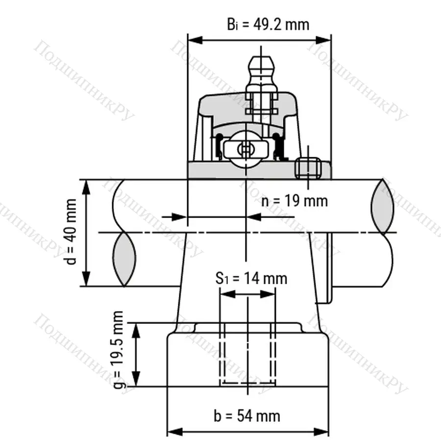 Подшипниковый узел SSUCPPL 208-W - Вал: 40 мм
