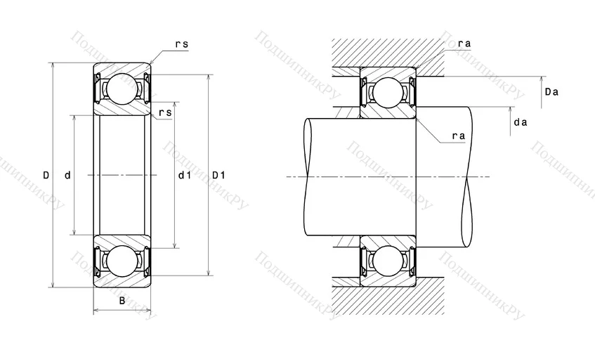 Низкотемпературный подшипник 6007 LTZZ