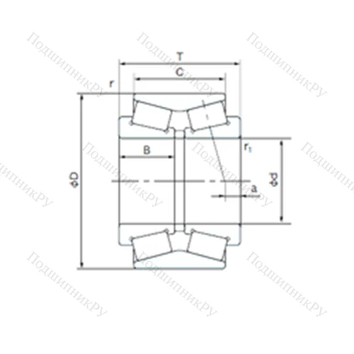 Подшипник роликовый радиально-упорный QT 1