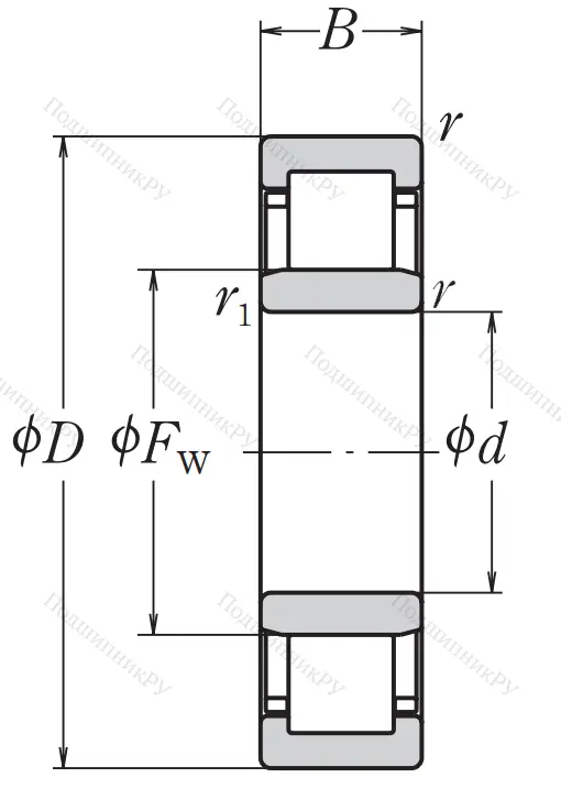 Роликовый цилиндрический подшипник NJ 2315 W C 3