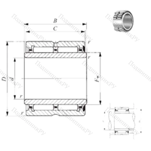 Подшипник игольчатый радиальный NA 6907U от производителя  IKO