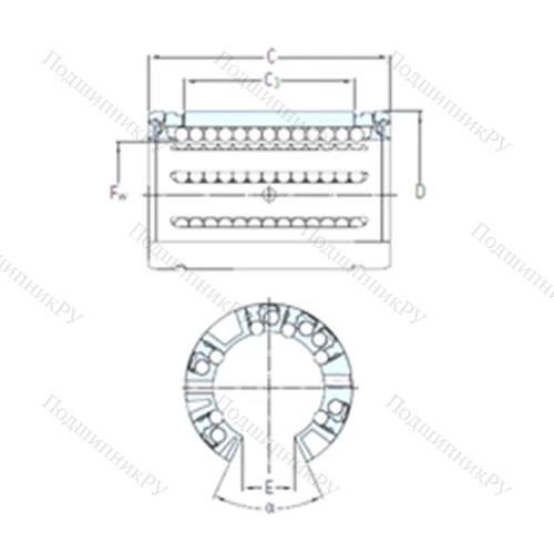 Подшипник шариковый линейный LBCT 12 A