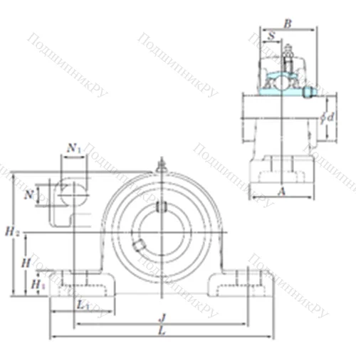 Подшипниковый узел шариковый радиальный UCP 211-32SC