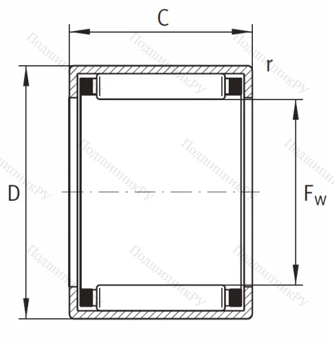 Игольчатый подшипник HK 3012 B от производителя  INA