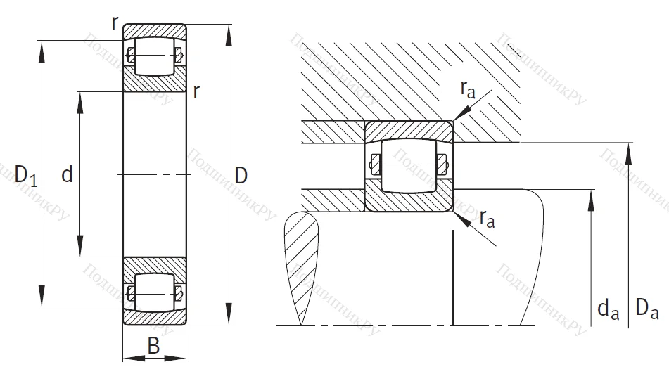 Сферический роликовый подшипник 20208 TVPC 3