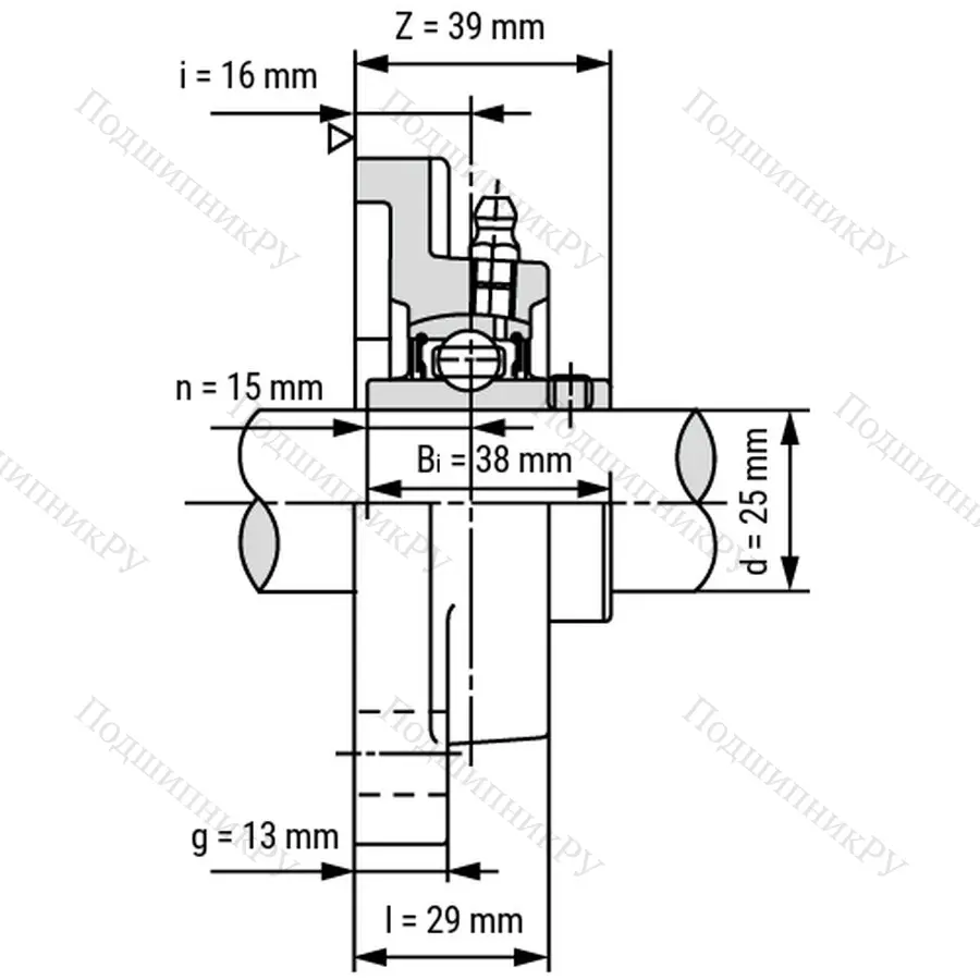 Подшипниковый узел UCF 305 - Вал: 25 мм
