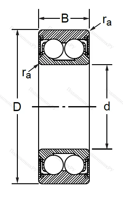 Радиально-упорный шариковый подшипник 3056207 2RS (3207 A 2RSTN)