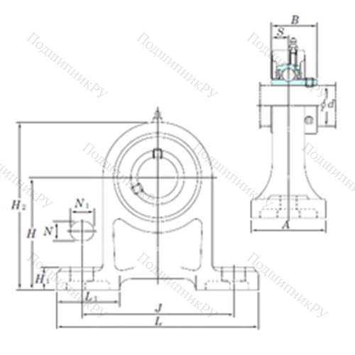 Подшипниковый узел шариковый радиальный UCPH 202-10