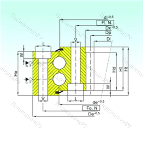 Подшипник шариковый опорно-поворотный ZB 2.30.1351.403-1SPPN