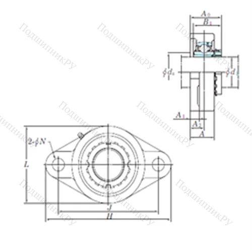 Подшипниковый узел шариковый радиальный UKFL 205