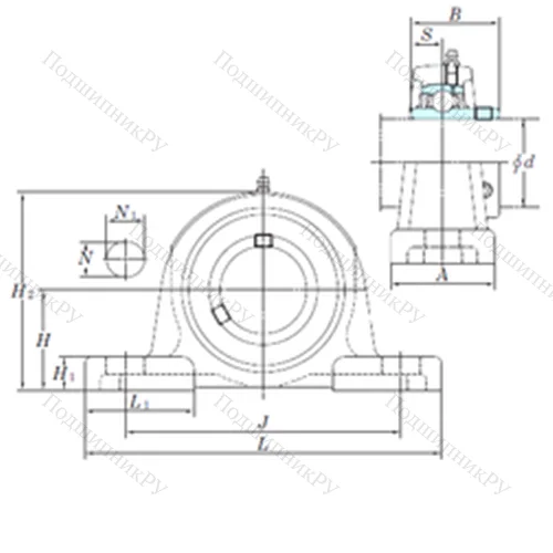 Подшипниковый узел шариковый радиальный UCP 315-47