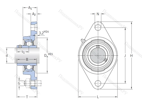 Подшипниковый узел FYTB 25 TF в Астрахани