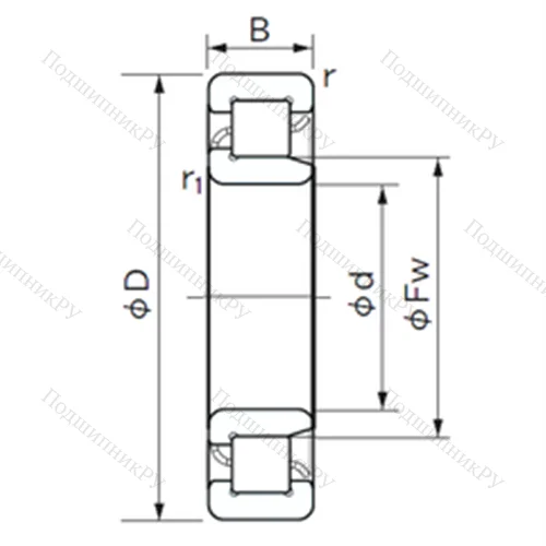 Подшипник роликовый радиальный NJ 203