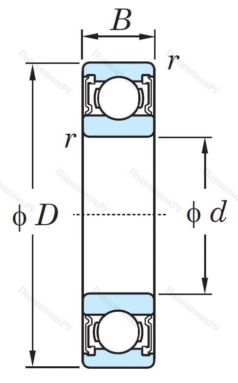 Однорядный шариковый подшипник 6010 2RS CM