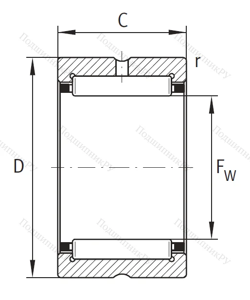 Игольчатый подшипник NK 110/30 XL