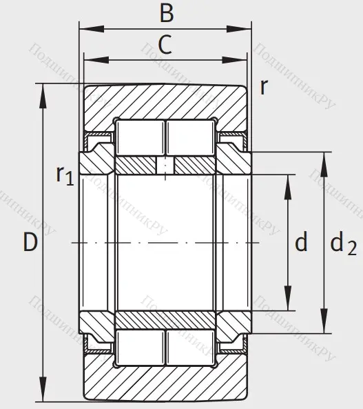Игольчатый подшипник NUTR 20