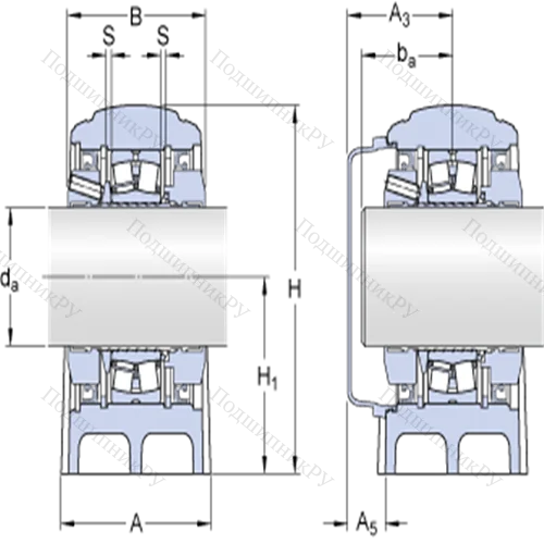 Стационарные роликоподшипниковые узлы ( ConCentra, для метрических валов) SYNT 70 LTF