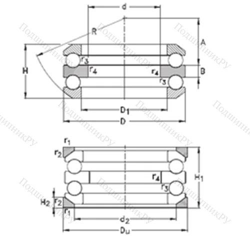 Подшипник шариковый упорный 54315-MP+U 315