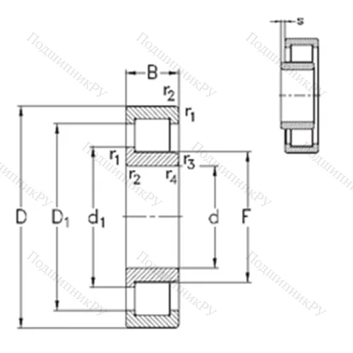 Подшипник роликовый радиальный NJ 2332-E-M 6