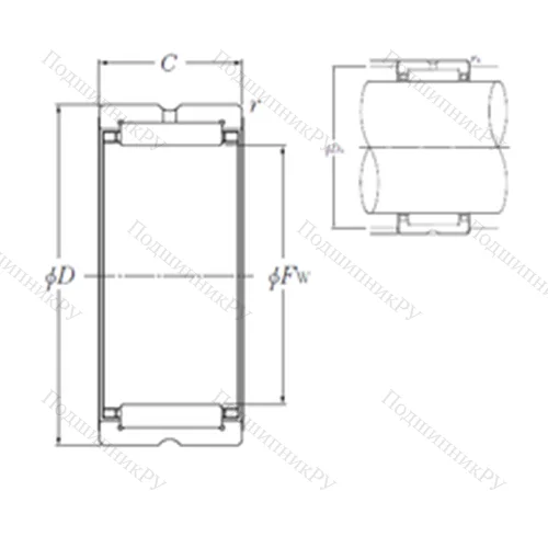 Подшипник игольчатый радиальный NK 95/36R