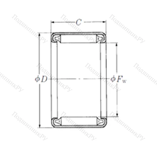 Подшипник игольчатый радиальный BH-2016