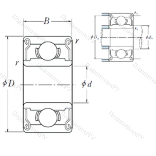 Подшипник шариковый радиальный R 2-6ZZ