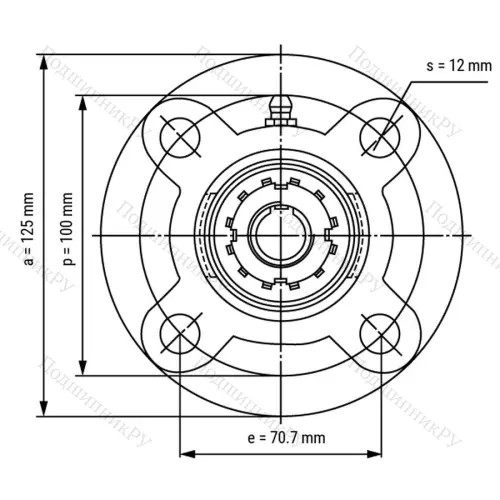 Подшипниковый узел UKFC 206+H 2306 - Вал: 25 мм