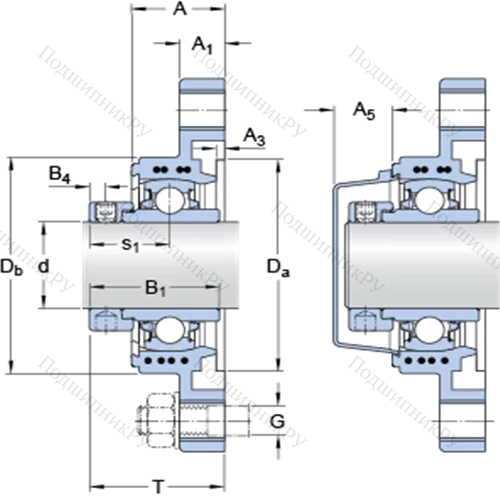 Фланцевые подшипниковые узлы типа Y (корпус типа Y-TECH, овальный фланец, крепление стопорными винтами) FYTBK 20 WD