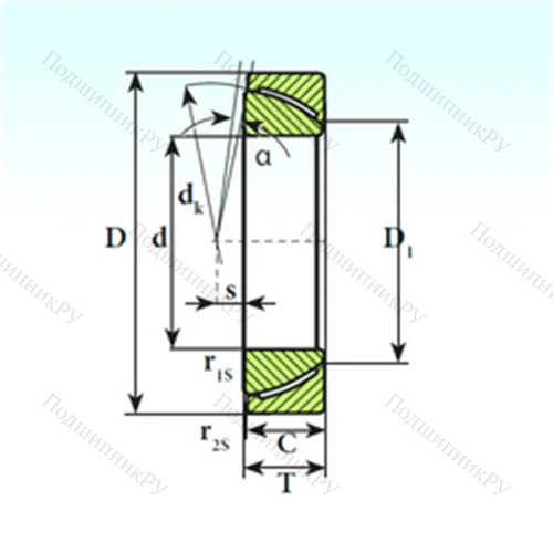 Подшипник скольжения сферический GAC 100 CP от производителя  ISB