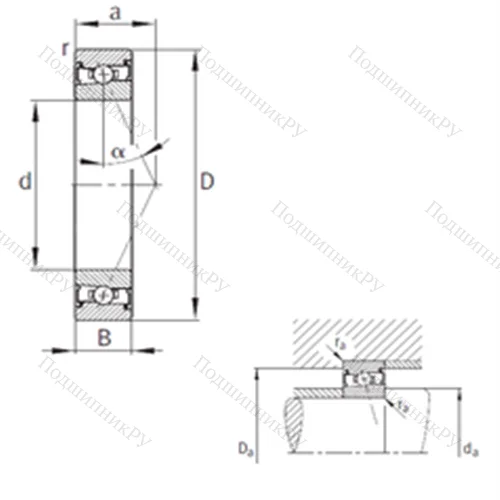 Подшипник шариковый радиально-упорный HSS 71915-E-T-P 4S
