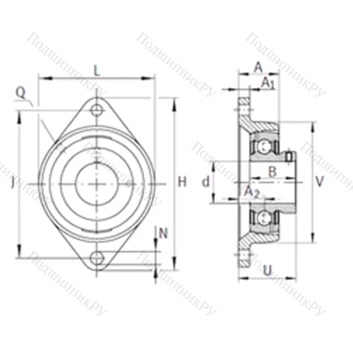 Подшипниковый узел шариковый радиальный PCJTY 1/2