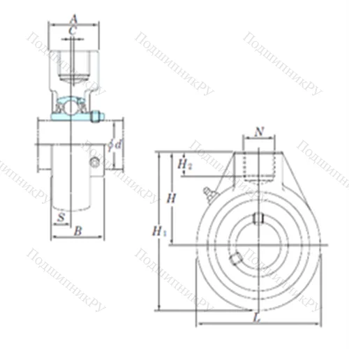 Подшипниковый узел шариковый радиальный UCHA 201