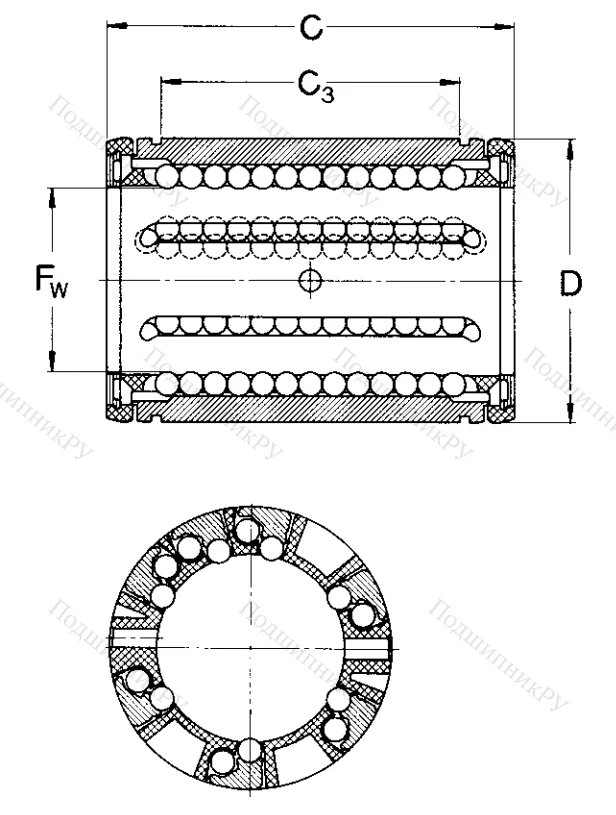 Подшипник линейный LBCR 16 D-2LS