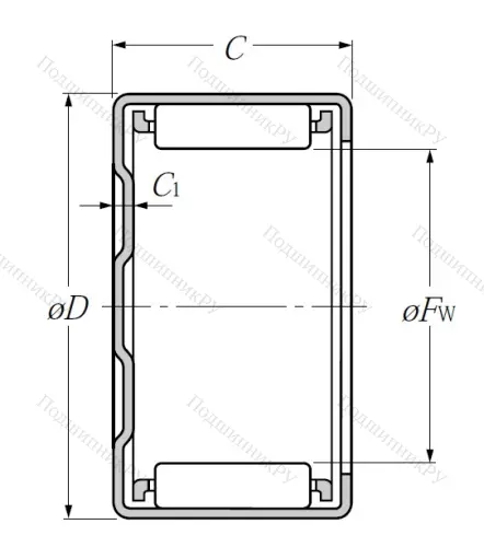 Игольчатый подшипник BK 1612 от производителя  NTN