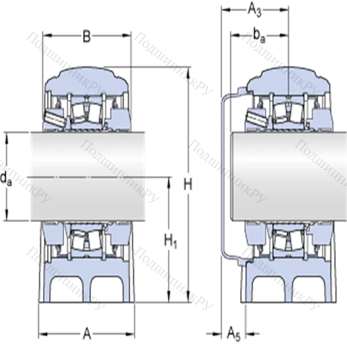 Стационарные роликоподшипниковые узлы ( ConCentra, для метрических валов) SYNT 50 F