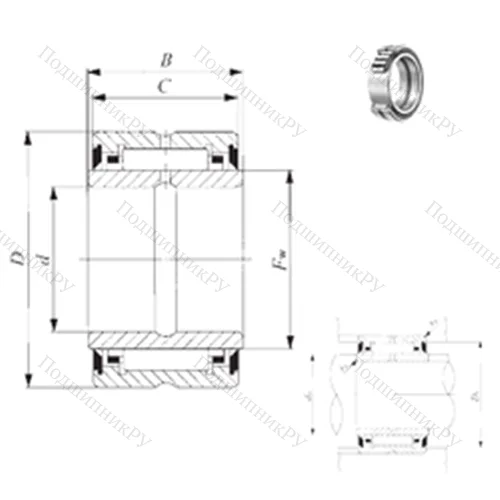 Подшипник игольчатый радиальный BRI 325228 UU