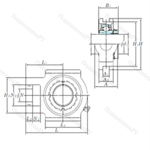 Подшипниковый узел шариковый радиальный UKT 206