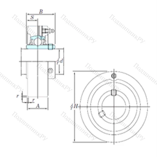 Подшипниковый узел шариковый радиальный UCC 309-28