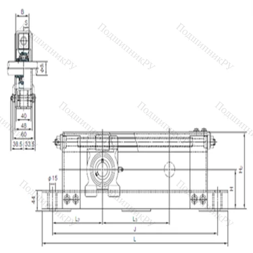 Подшипниковый узел шариковый радиальный UCTL 205+WL 200