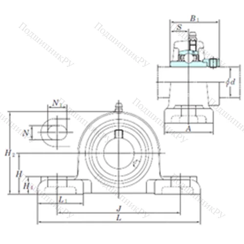 Подшипниковый узел шариковый радиальный NAPK 215-47