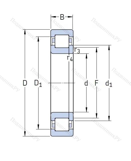 Роликовый цилиндрический подшипник NUP 218 ECP