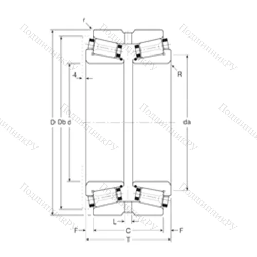 Подшипник роликовый радиально-упорный 184120/184199G