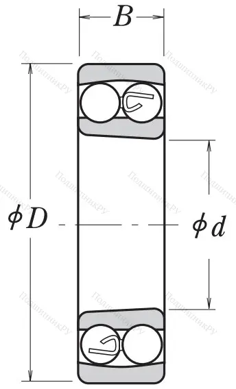 Двухрядный шариковый подшипник 2205 K 2RSTNG C 3